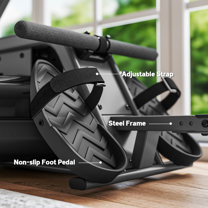 SPORTNOW Water Rowing Machine with Adjustable Resistance, Vertical Storage
