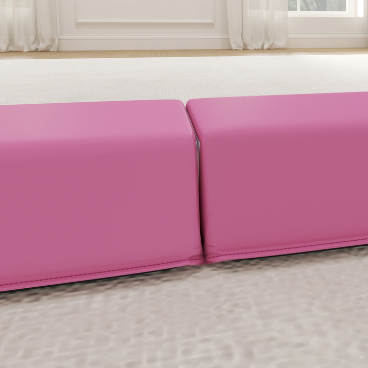 SPORTNOW 7.7FT Folding Gymnastics Balance Beam with Anti-Slip Base, Pink