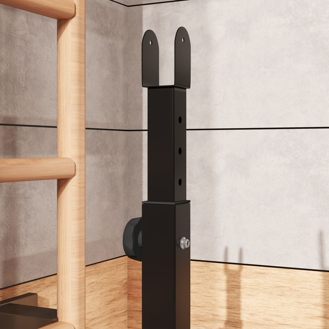 SPORTNOW Folding Weight Bench with 2 Barbell Rack and Preacher Curl Bench