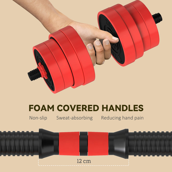 SPORTNOW Weight Dumbbells Set, Barbell, Kettlebell, Push Up Stand, 30kg