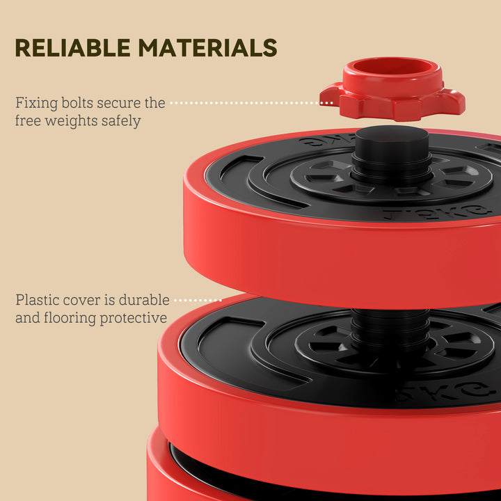 SPORTNOW Weight Dumbbells Set, Barbell, Kettlebell, Push Up Stand, 30kg