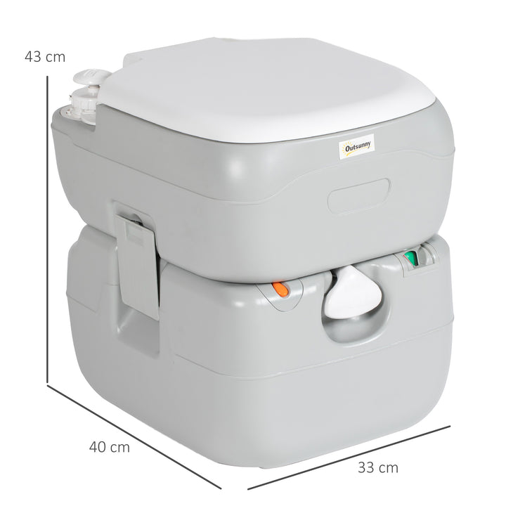 Outsunny Portable Toilet with Detachable Tanks for Camping, Grey