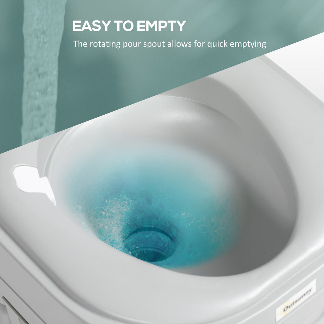 Outsunny Portable Toilet with Detachable Tanks for Camping, Grey