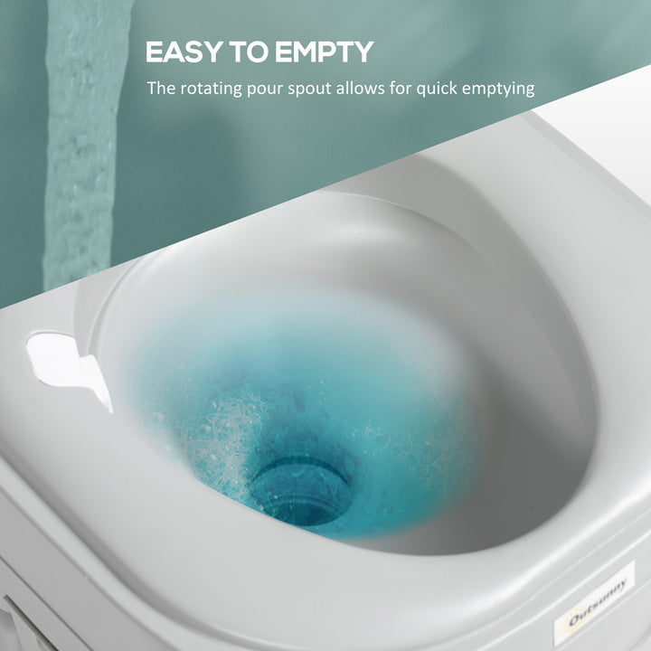 Outsunny Portable Toilet with Detachable Tanks for Camping, Grey