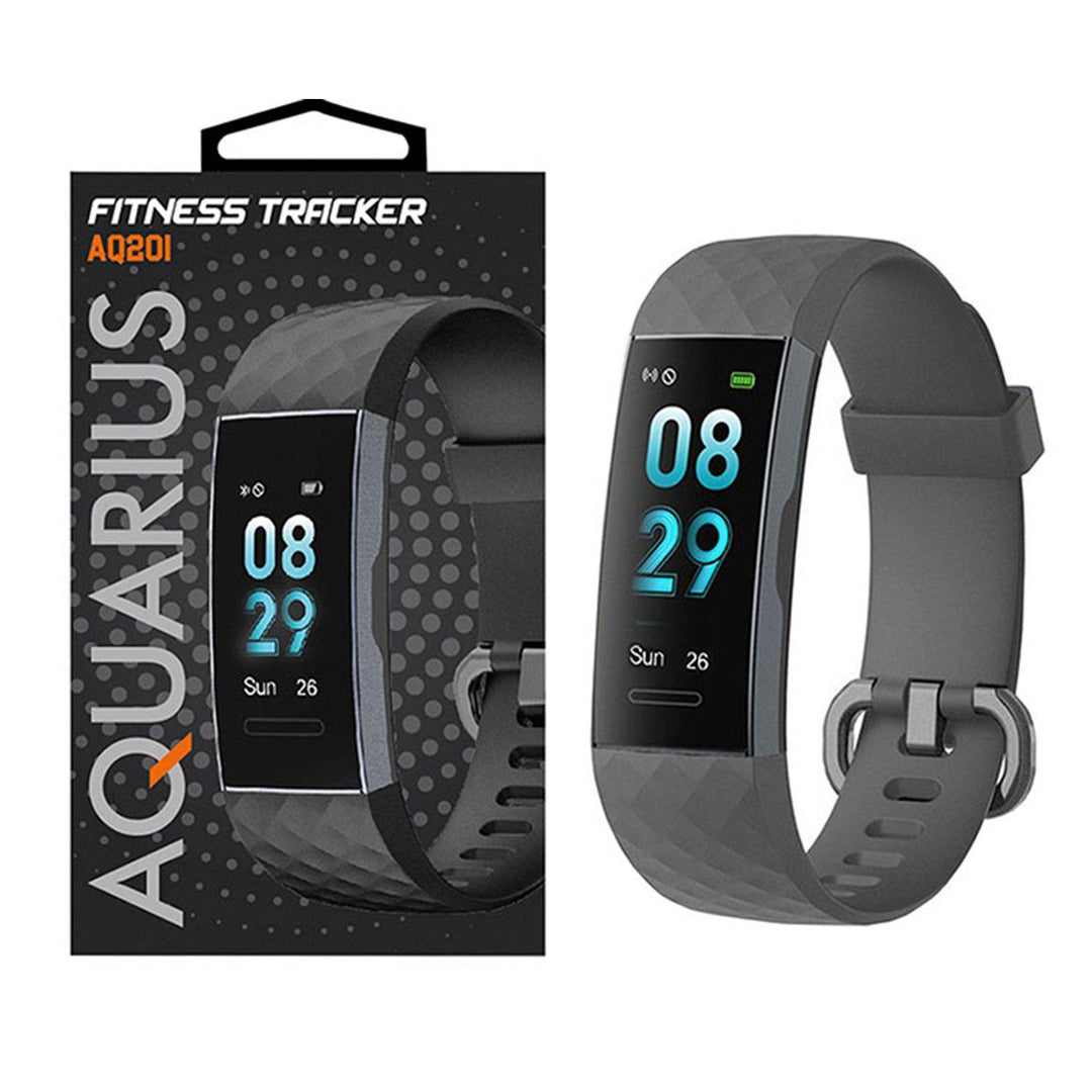 Aquarius IP67 Waterproof Bluetooth Fitness Tracker with Heart Rate Monitor and Step Counter - Black