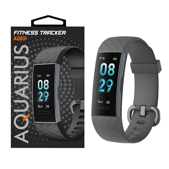 Aquarius IP67 Waterproof Bluetooth Fitness Tracker with Heart Rate Monitor and Step Counter - Black