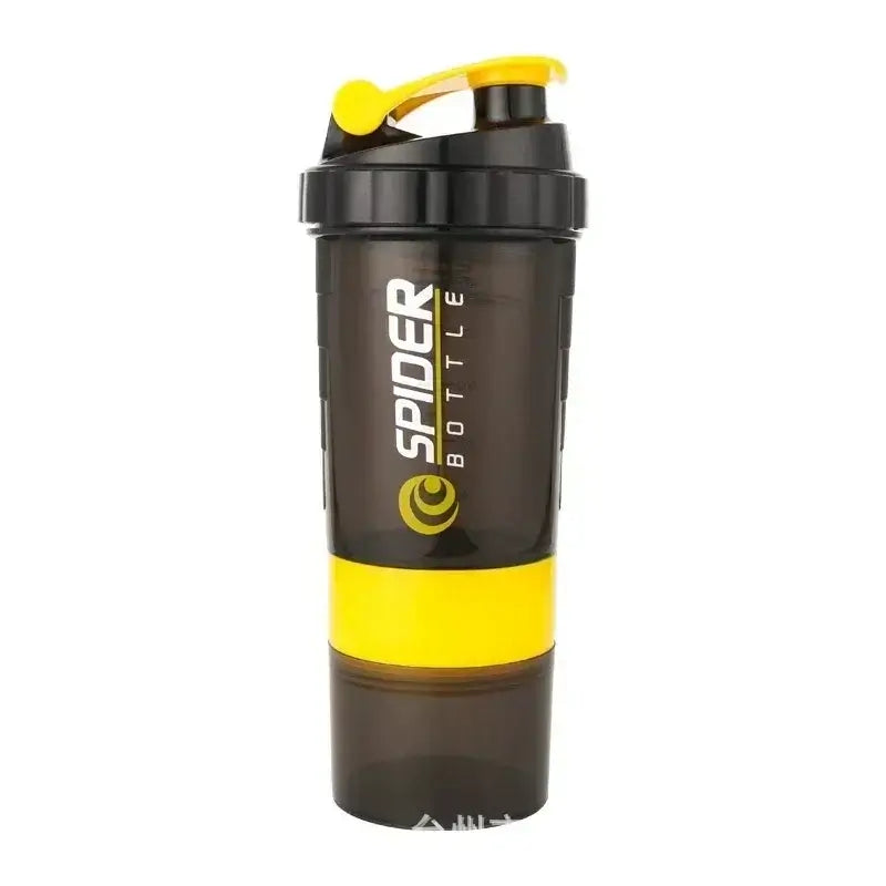 3 Layer Shaker Bottle Protein Mixing Shake Cup Sports Fitness Water Cup 550ml Scaled Plastic Water Bottles with Medicine Box