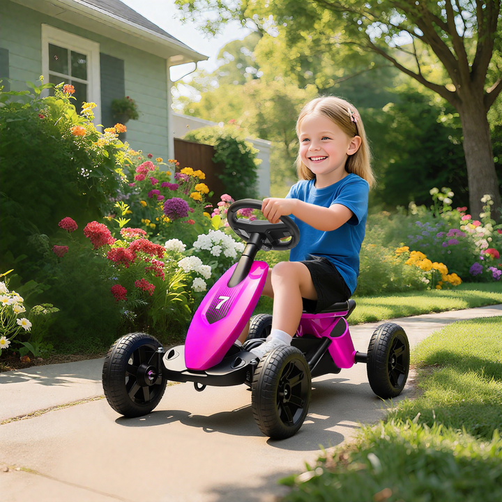 Children's Bright Pink Pedal Go Kart