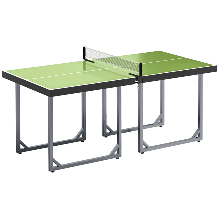 Tennis Table Ping Pong Foldable with Net Game Steel 182cm Indoor, Green HOMCOM